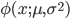 \phi(x;\mu,\sigma^2)