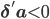 \mathbf{\delta}' \mathbf{a}<0