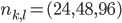 n_{k,l}=(24,48,96)