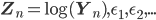 \mathbf{Z}_n=\log(\mathbf{Y}_n),\epsilon_1,\epsilon_2,...