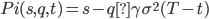 Pi(s, q, t) = s - q \gamma \sigma^2(T - t)