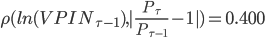 \rho(ln(VPIN_{\tau-1}),|\frac{P_\tau}{P_{\tau-1}}-1|)=0.400