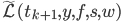 \widetilde{\mathcal{L}}(t_{k+1},y,f,s,w)