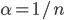 \alpha=1/n