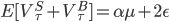 E[V_{\tau}^S+V_{\tau}^B]=\alpha\mu+2\epsilon